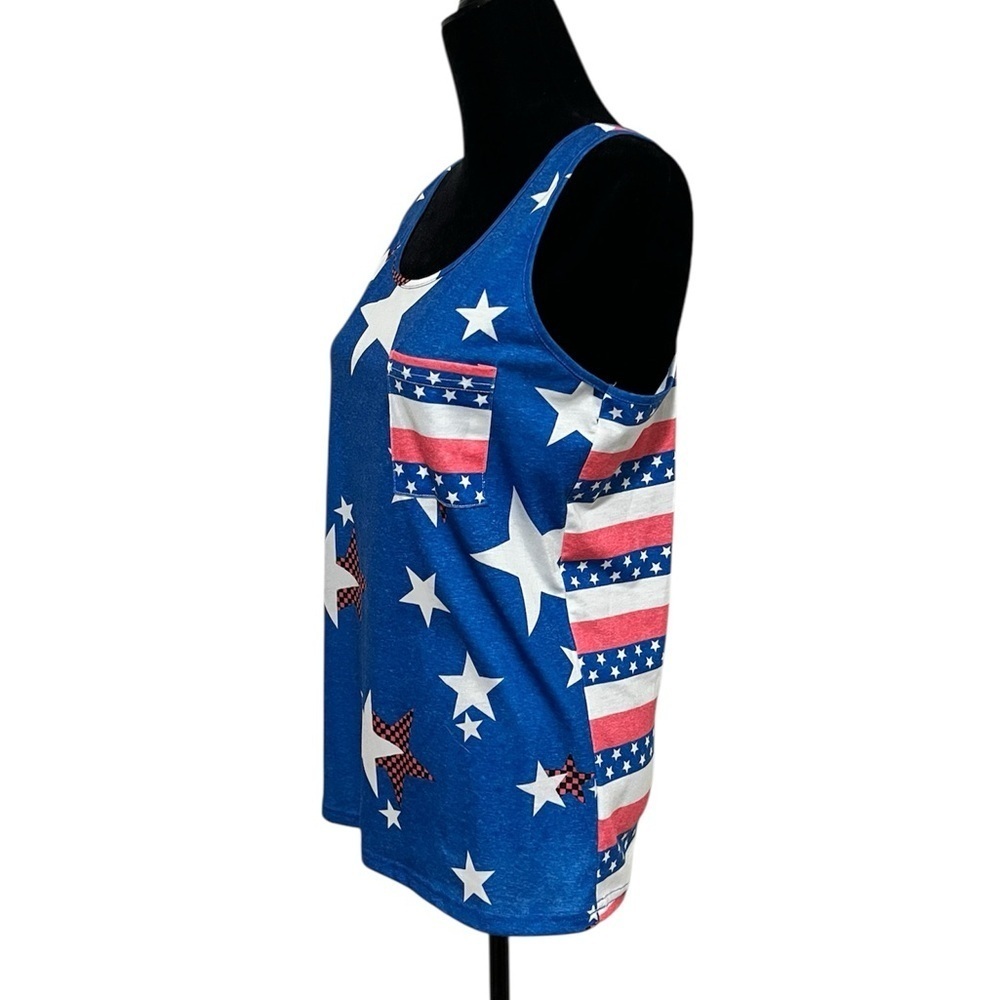 American Flag Patriotic Sleeveless Tank Size M - Picture 2 of 9
